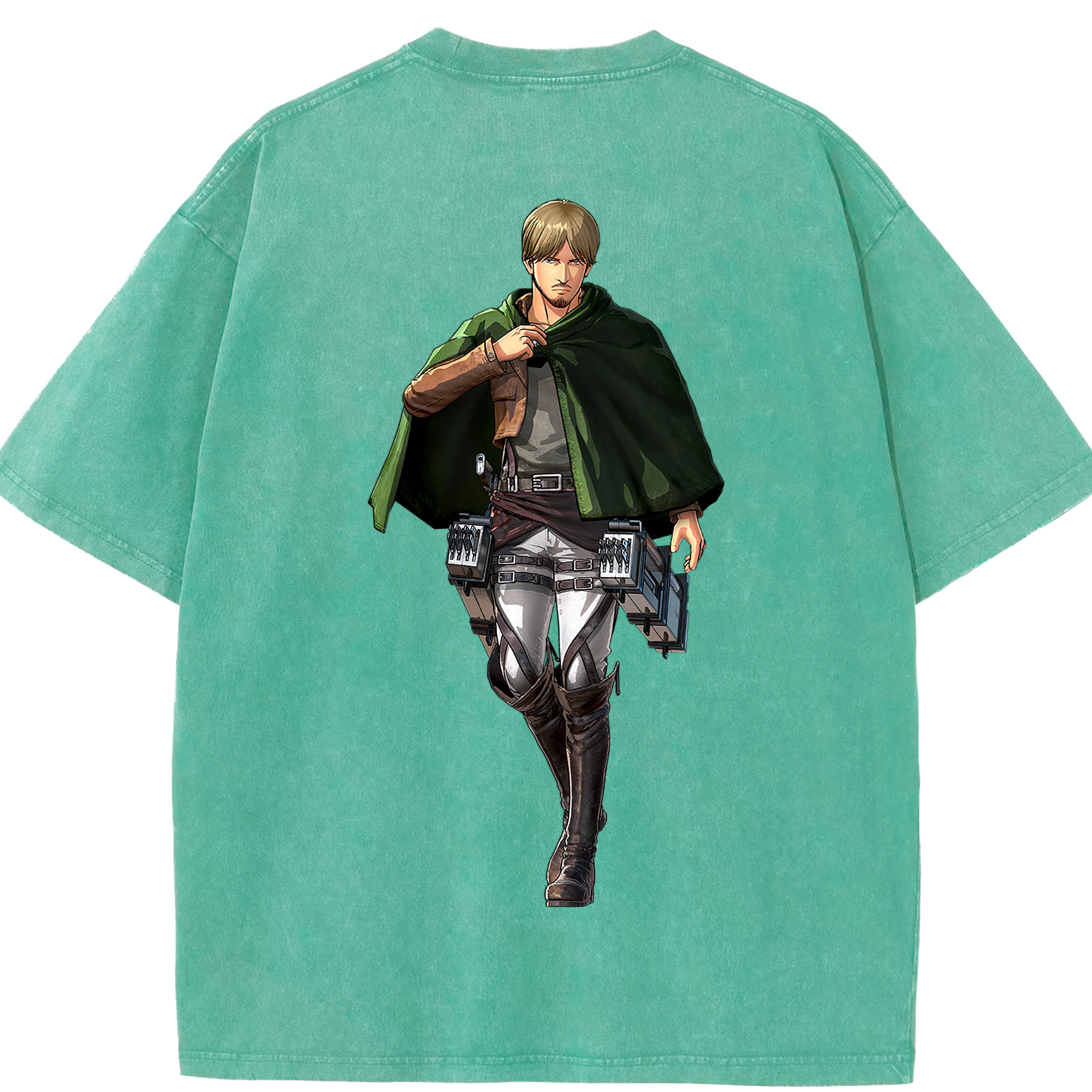 （画像用） 進撃の巨人 ミケ·ザカリアス Attack on Titan Mike Zakarius 綿100% ヴィンテージ風 半袖Tシャツ（背面プリント）